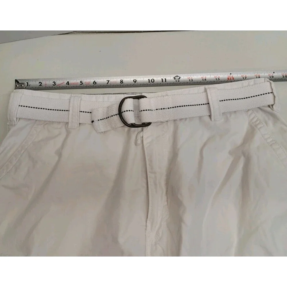 Levis Shorts Men's 38x11 White Cargo Shorts With Belt 100% Cotton - Picture 8 of 10